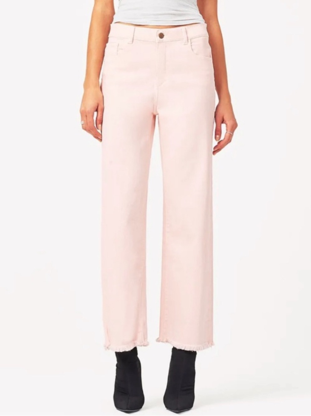 DL1961 Hepburn Pink Wide Leg Ankle Jeans 24